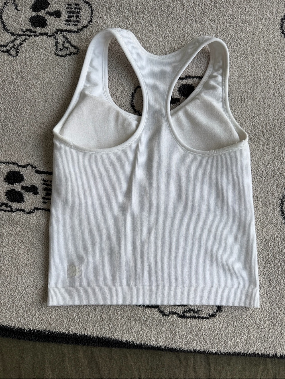 White Ribbed Racerback Tank Top - Picture 2 of 2